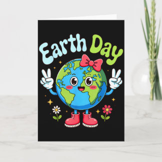 Carte Journée de la Terre 2026 mignonne Sauver la planèt