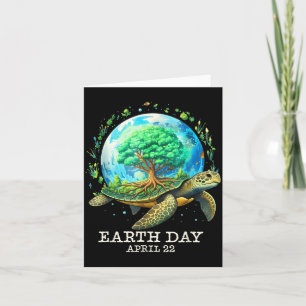 Carte Journée de la Terre 2026 planète tortue de mer amo