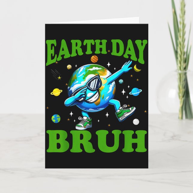 Carte Journée de la Terre Bruh Dab Mignon Protégeons Not (Devant)