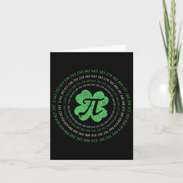 Carte Journée de Pi Cool Trèfle Saint Patrick Math Geek (Devant)