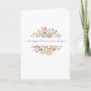 Carte Journée des admins délicates fleurs sauvages