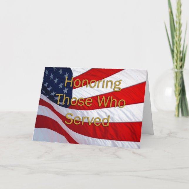 Carte Journée des anciens combattants en l'honneur de ce (Devant)