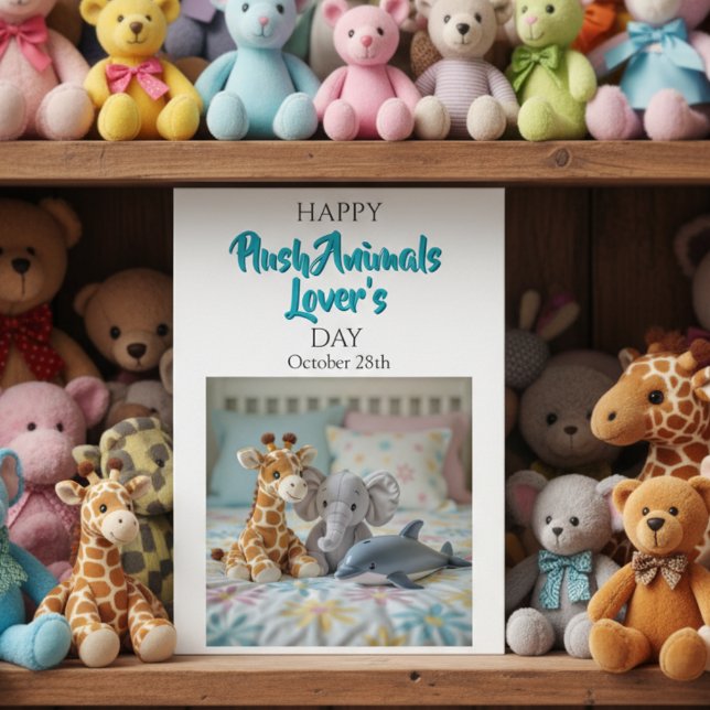 Carte Journée des animaux en peluche | 28 octobre (Créateur téléchargé)