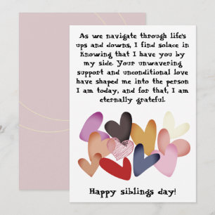 Carte Journée des frères et sœurs / Anniversaire Frères 