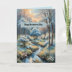 Carte Journée des grands-parents avec la forêt bleue