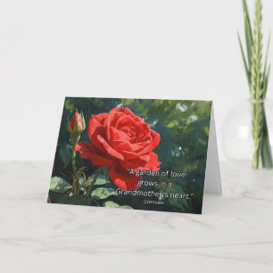 Carte Journée des grands-parents Nana Rose rouge et cita