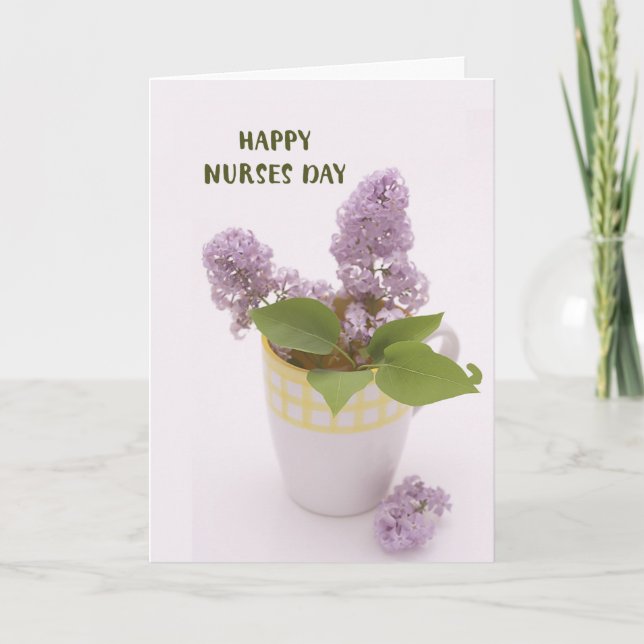 Carte Journée des infirmières avec Lilacs dans le vase d (Devant)