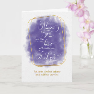 Carte Journée des infirmières Merci Violet avec des tein
