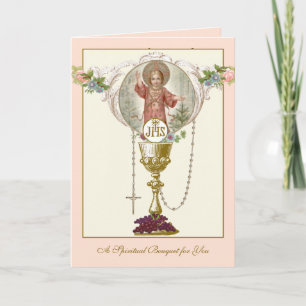 Carte Journée des mamans catholiques Bouquet spirituel d