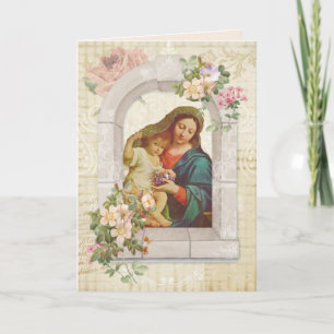 Carte Journée des mamans religieuses Vierge Marie Jésus 