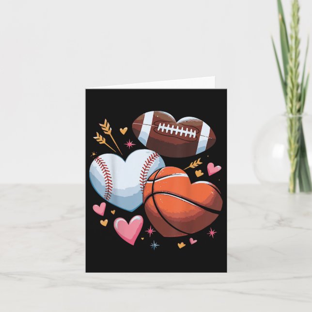 Carte Journée des Valentines de baseball de football de  (Devant)