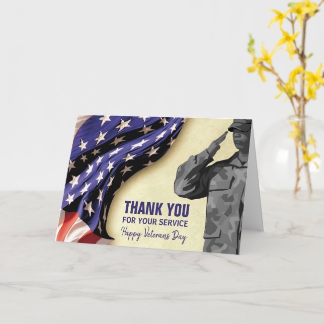 Carte JOURNÉE DES VÉTÉRANS patriotiques (Fleur jaune)