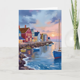 Carte Journée en bateau Peinture aquarelle de l'océan