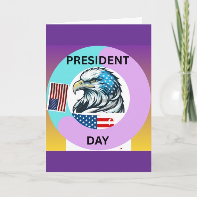 CARTE JOURNÉE HEUREUSE DU PRÉSIDENT DE L'AMÉRIQUE (Devant)