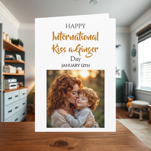 Carte Journée internationale pour embrasser une rousse | (Créateur téléchargé)