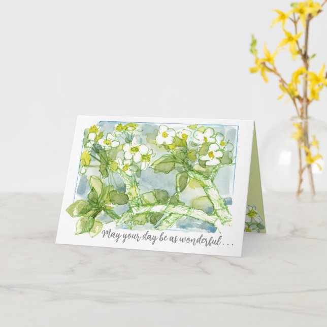 Carte Journée Merveilleuse Fleurs de Printemps (Fleur jaune)