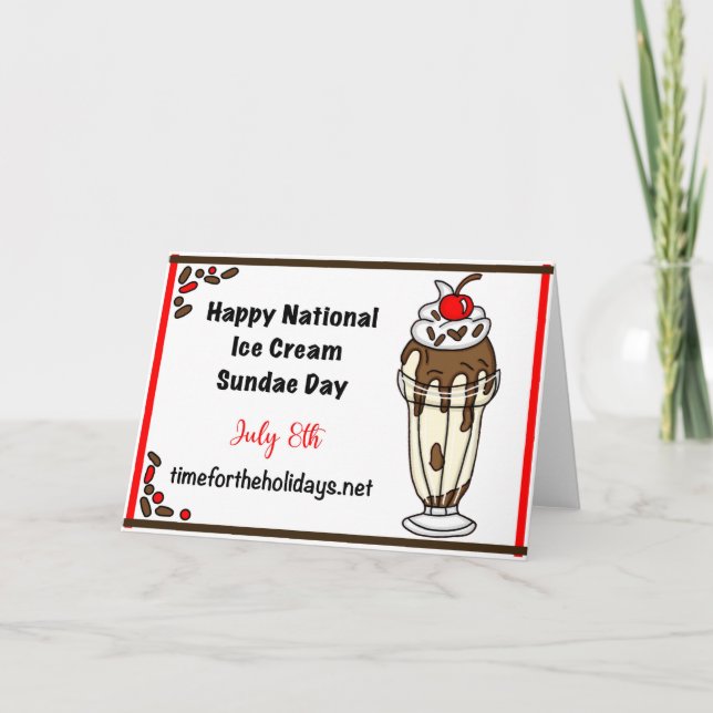 Carte Journée nationale du sundae au glace, le 8 juillet (Devant)