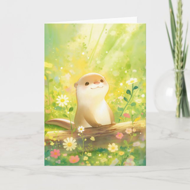 Carte Journée remplie de fleurs de loutre (Devant)
