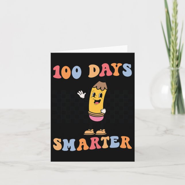 Carte Jours Crayon Super Rétro Plus Intelligent 100 Jour (Devant)