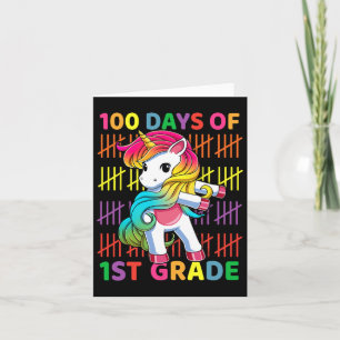 Carte Jours De 1Ème Année Unicorne Flossing 100Ème Jour 