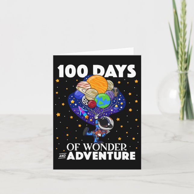 Carte Jours De L'École Astronaut Space Boys Enfants 100e (Devant)