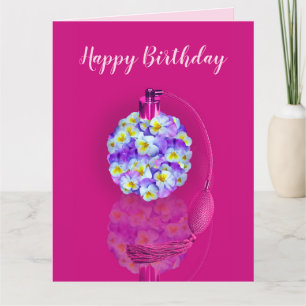 Carte Jovely Pansy Atomizer fête d'anniversaire