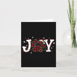Carte Joy Buffalo Red Plaid Chien Empreinte de patte Chr