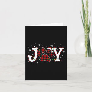 Carte Joy Buffalo Red Plaid Chien Empreinte de patte Chr