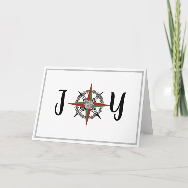 Carte Joy Christmas Compass Rose (Devant)