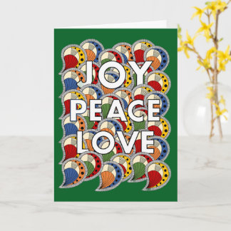 Carte Joy Peace Love - Custom Background & Message