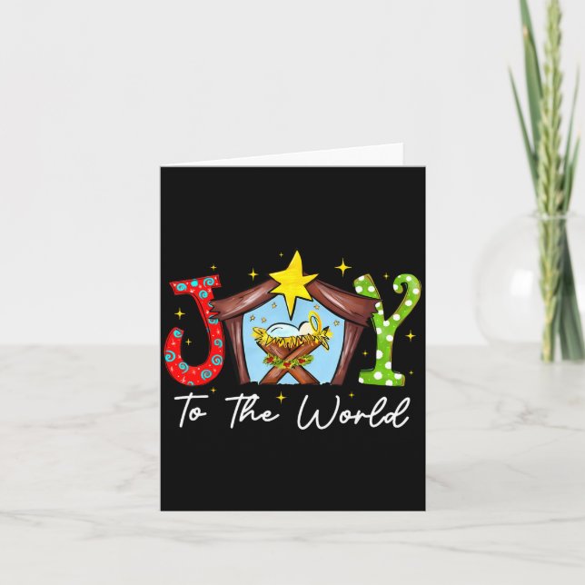 Carte Joy To The World Baby Jesus Christmas Nativity Sce (Devant)