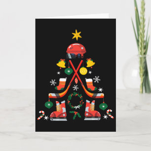 Carte Joyau de Noël de hockey sur glace Arbre de Noël de