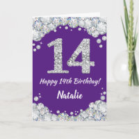 Joyeuse 14e anniversaire Parties scintillant viole