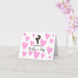 Carte Joyeuse 1ère fête des Mères Petit Cœur Rose 