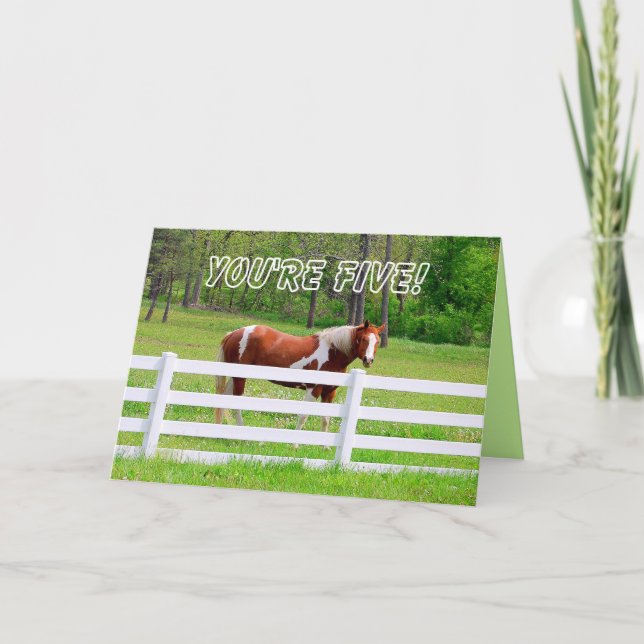 Carte Joyeuse 5e anniversaire Paint Horse Card (Devant)