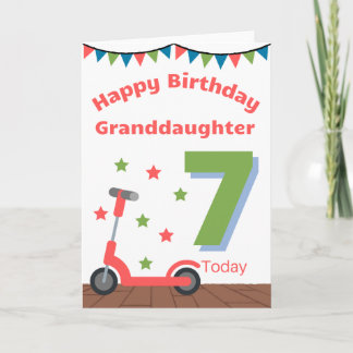 Carte Joyeuse 7e anniversaire petite-fille