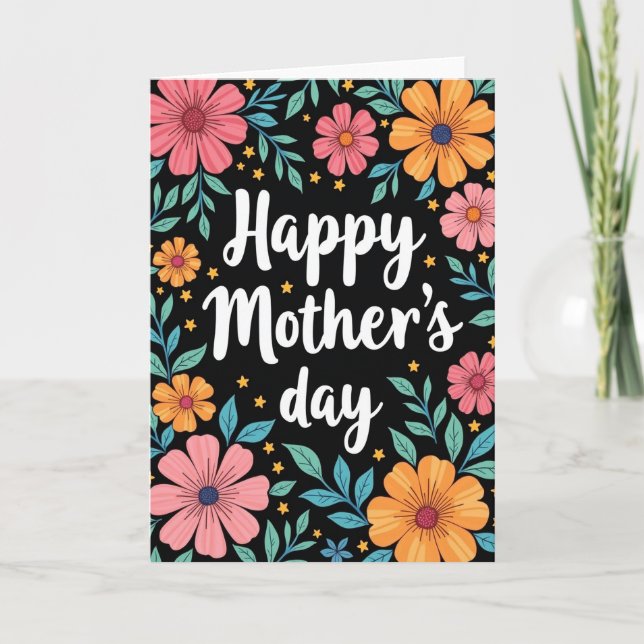 Carte joyeuse à motif floral à pois (Devant)