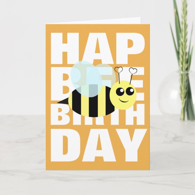 Carte Joyeuse abeille d'anniversaire (Devant)