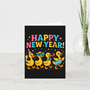 Carte Joyeuse Année 2026 Canard Mignon Cadeau de Fête Ma