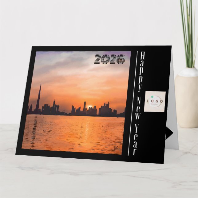 Carte Joyeuse Année Professionnelle - Salutations de Cou (Devant)