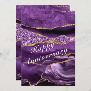 Carte Joyeuse Anniversaire - Agate Violet Violet O