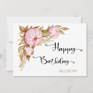 Carte Joyeuse aquarelle florale d'anniversaire