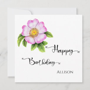 Carte Joyeuse aquarelle florale d'anniversaire