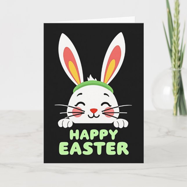 Carte Joyeuse avec Nez de Lapin (Devant)
