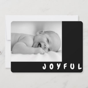 Carte Joyeuse B/W Enfant Photo Black Holiday