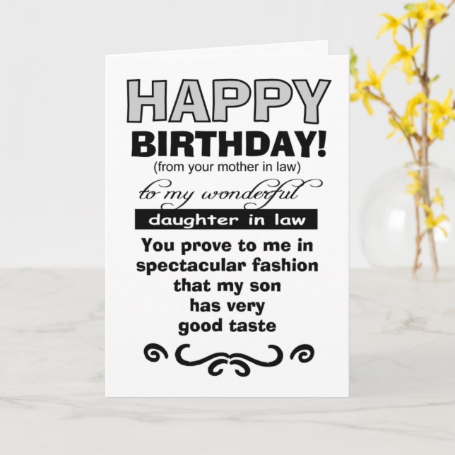 Carte Joyeuse belle-mère d'anniversaire à fille en droit (Fleur jaune)