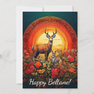 Carte Joyeuse Beltane Cerf & Lièvre
