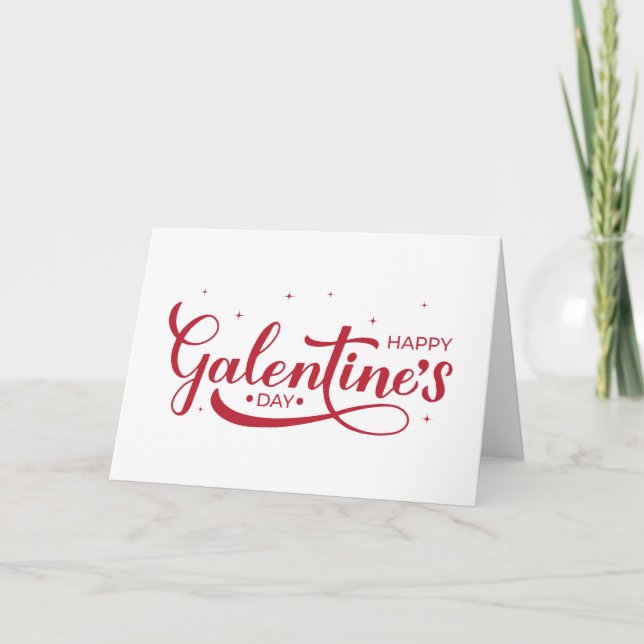 Carte Joyeuse calligraphie lettrage de Galentine’s Day (Devant)