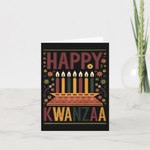 Carte Joyeuse célébration de Kwanzaa Kinara Bougies et f