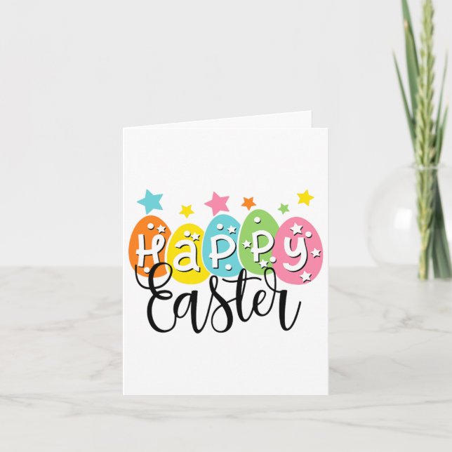 Carte Joyeuse Chasse aux oeufs de lapin de Pâques Fête d (Devant)